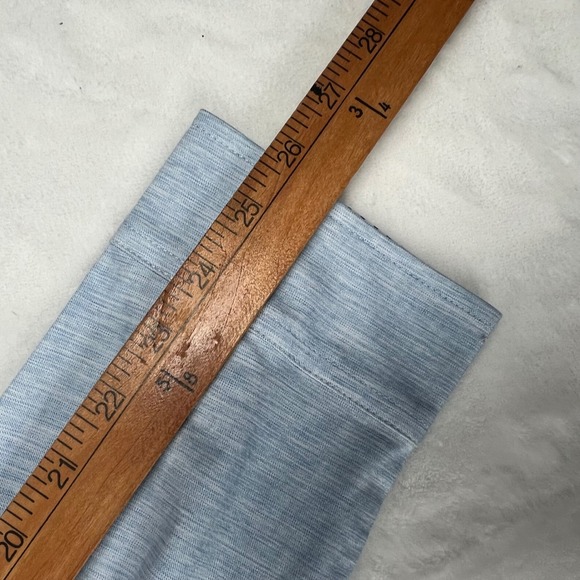 Buttercloth Mens XL Light Blue Heathered Long Sleeve Polo Shirt Knit Wing Logo - Picture 6 of 10